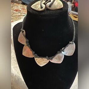 Shell Heart Necklace and Earrings